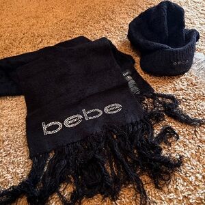 Bebe Black Hat with Swarovski Embellishments